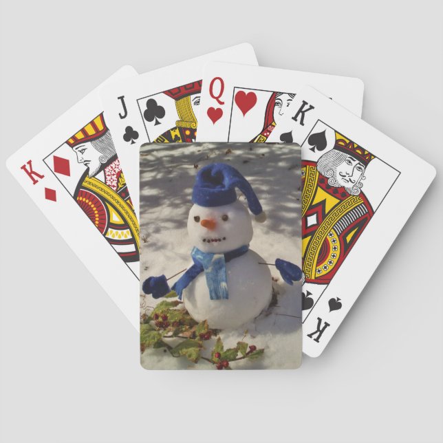 Snowman withBlue Hat and Scarf Poker Cards (Back)
