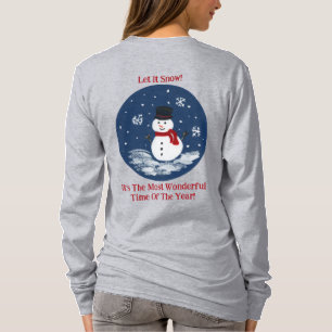 Snowman Wonderful Time Year PERSONALIZE  T-Shirt
