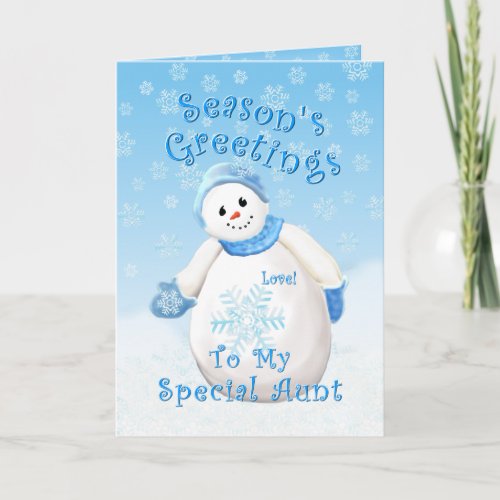 Snowman Wonderland for Aunt Christmas Card