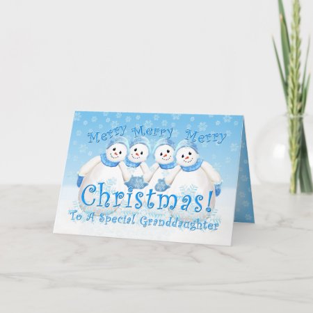 Snowman Wonderland For Granddaughter Card