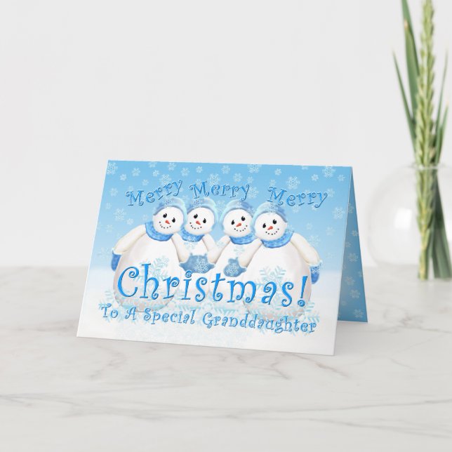 Snowman Wonderland for Granddaughter Card (Front)