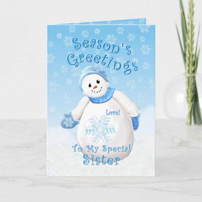 Snowman Wonderland for Sister Christmas Card (Front)
