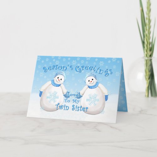 Snowman Wonderland for Twin Sister Card