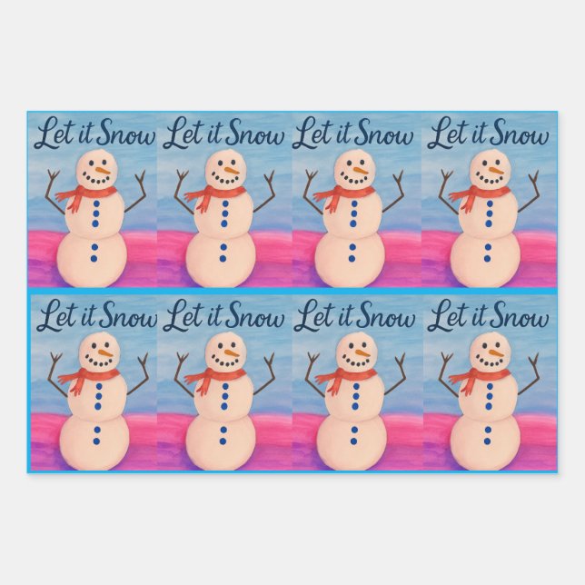 Snowman Wonderland  Wrapping Paper Sheets (Front)
