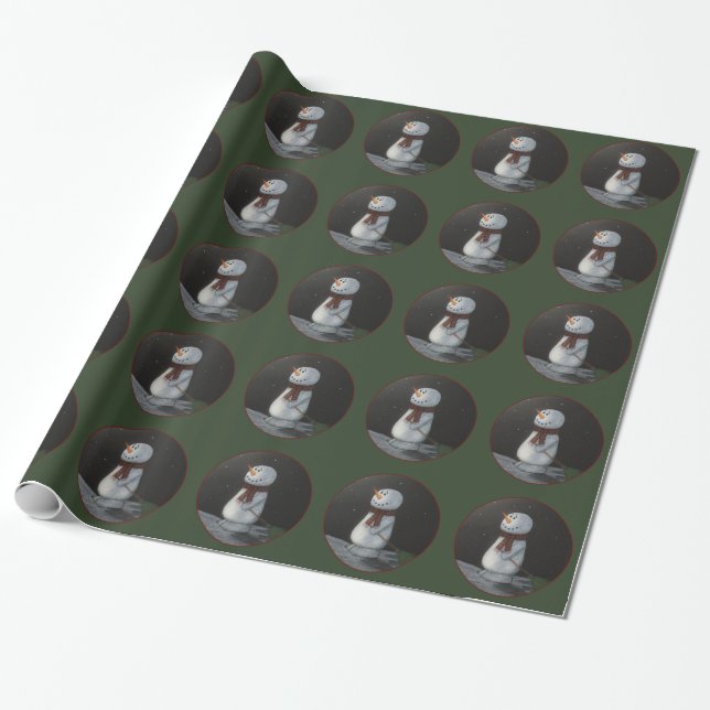 Snowman Wrapping Paper (Unrolled)