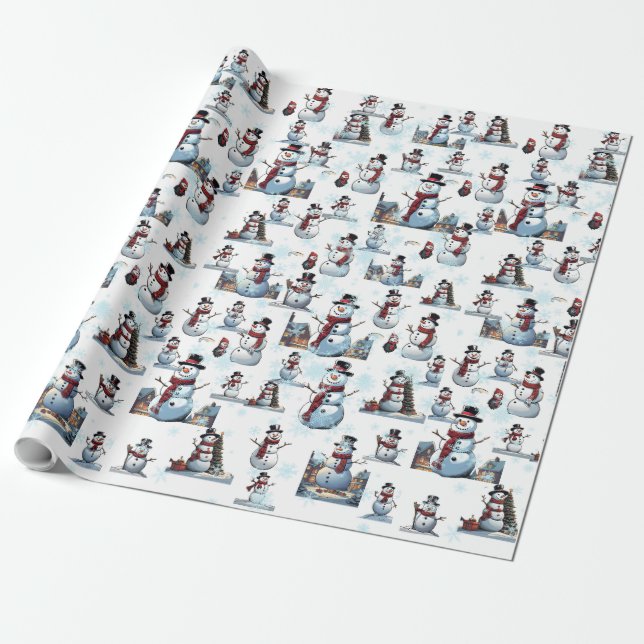 Snowman Wrapping Paper (Unrolled)