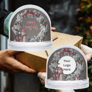 Snowman Wreath Customer Appreciation Gift Snow Globe