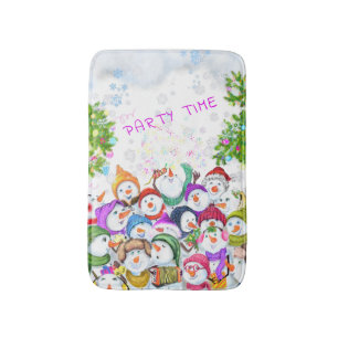 Snowmans Bath Mat Christmas Party