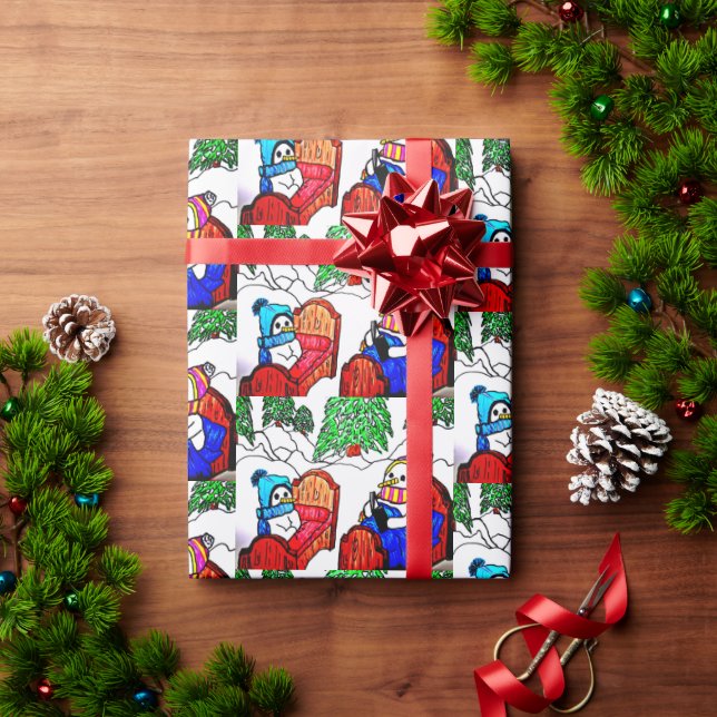 SNOWMANS BEDTIME STORY   WRAPPING PAPER (Holiday Gift)