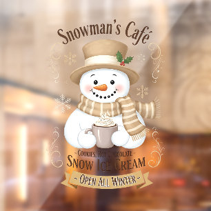 Snowman's Cafe Window Cling