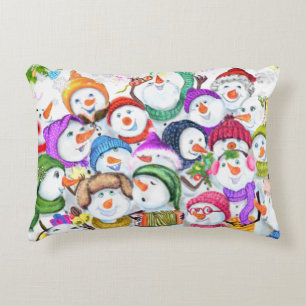 Snowmans Christmas Accent Pillow Gift