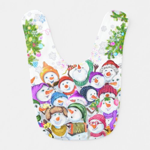 Snowmans Christmas Baby Bip Gift Baby Bib