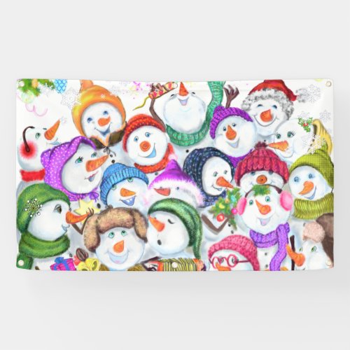 Snowmans Christmas Banner Party Gift