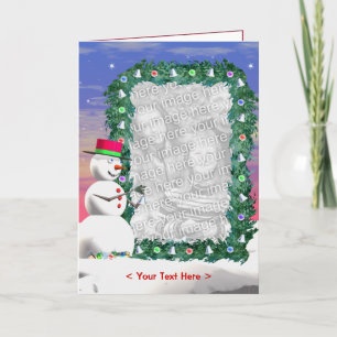 Snowman's Christmas (photo frame) (tall) Holiday Card