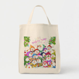 Snowmans Christmas Tote Bag Gift Celebration