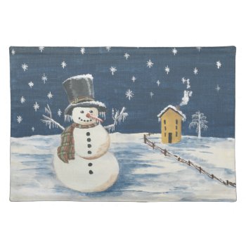 "snowman's Dream" Placemats by Eclectic_Ramblings at Zazzle
