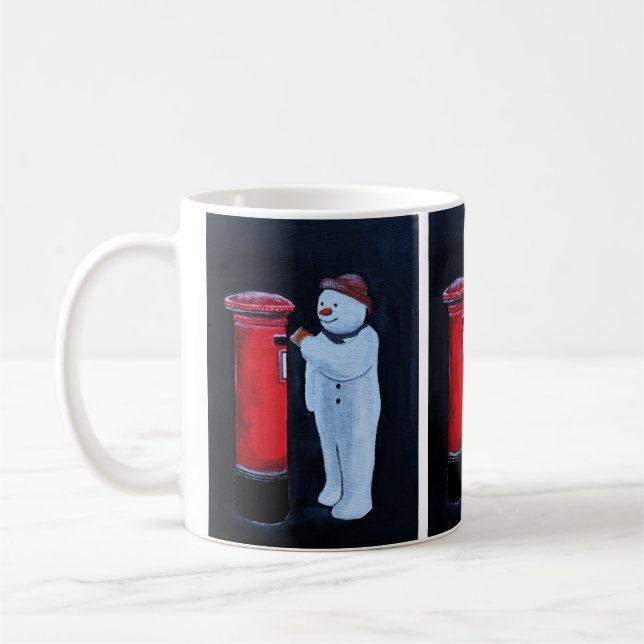 Snowman's Letter to Santa Painting by Alfred Fox  Coffee Mug (Left)