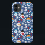 Snowmans & Snowflakes Seamless Pattern iPhone 11 Case<br><div class="desc">Funny winter pattern with snowmans,  snowflakes,  snowball and rowanberry.</div>