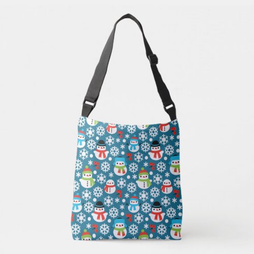 Snowmans  Snowflakes Seamless Pattern Crossbody Bag