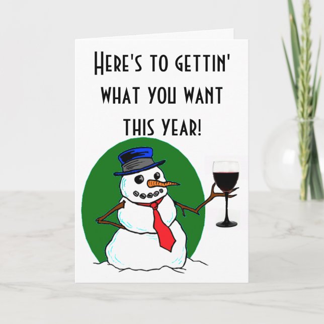 Snowman's Toast Holiday Card (Front)