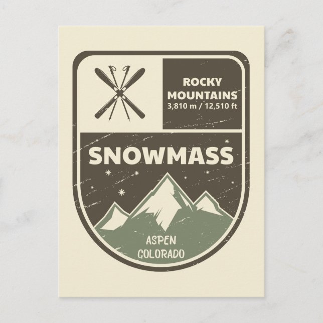 Snowmass Aspen Rocky Mountains Colorado Postcard (Front)
