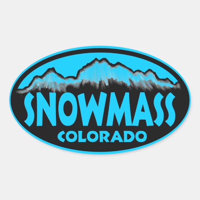 Snowmass Colorado blue oval stickers (Front)