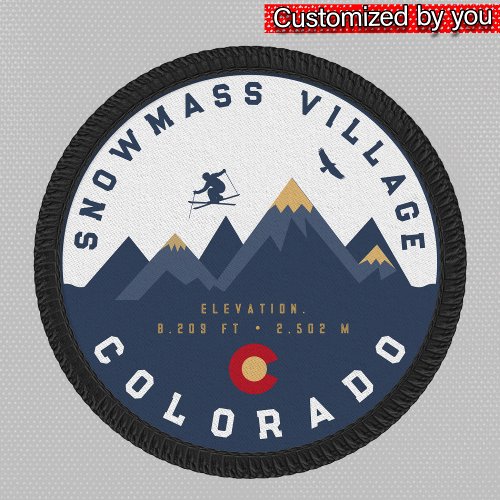 Snowmass Colorado Flag Retro Sunset Ski Souvenirs Patch