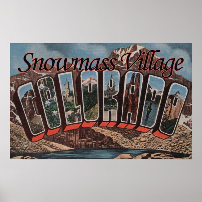 Snowmass, Colorado - Large Letter Scenes Poster (Front)