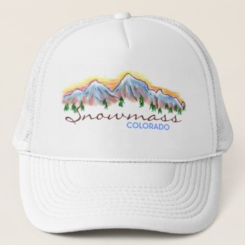 Snowmass Colorado Mountain Art Hat by ArtisticAttitude at Zazzle