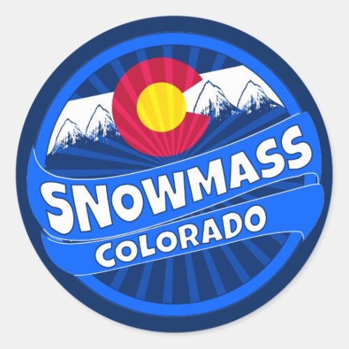 Snowmass Colorado mountain burst sticker