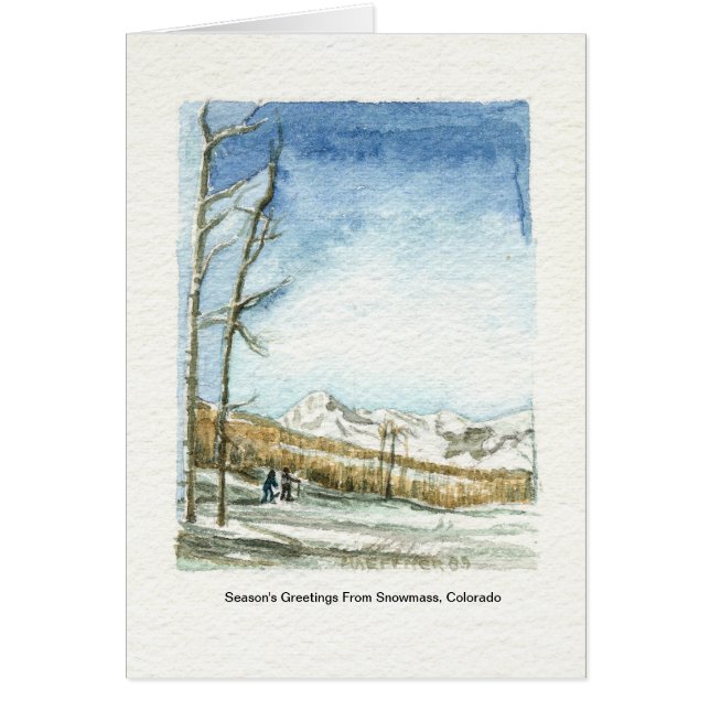 Snowmass, Colorado Watercolor Image (Front)