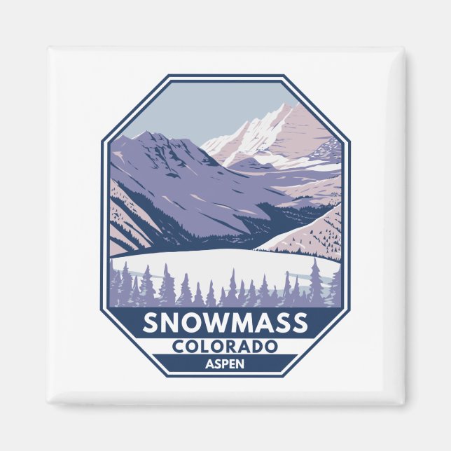 Snowmass Ski Area Winter Aspen Colorado Magnet (Front)