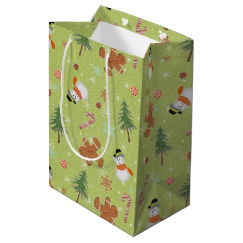 Snowmen and Candy Canes  Medium Gift Bag