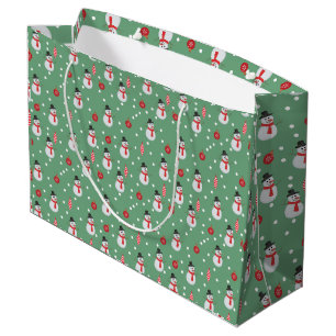 Snowmen and Christmas Ornaments Large Gift Bag