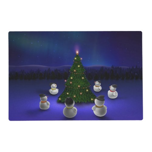 Snowmen and Christmas Tree Placemat