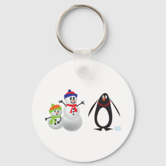 Snowmen and Penguin Keychain