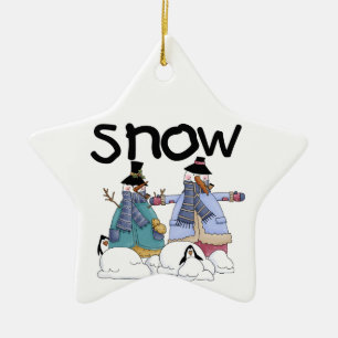 Snowmen and Penguins Holiday Ornament