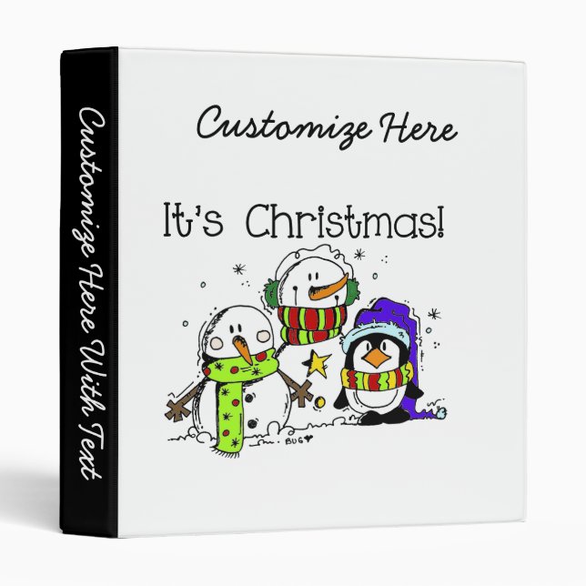 Snowmen and Penguins It's Christmas Binder (Front/Spine)