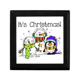 Snowmen and Penguins It's Christmas Keepsake Box