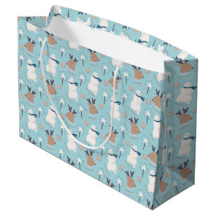 Snowmen and Reindeer Large Gift Bag