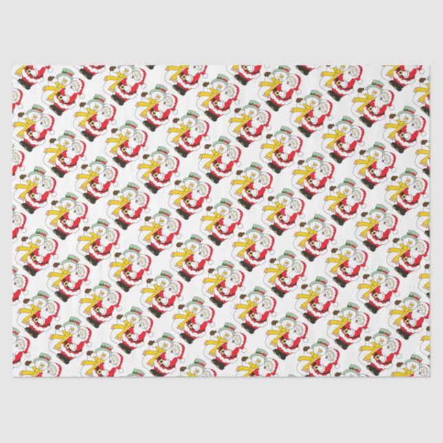 Snowmen and Santa Tissue Paper (Front)