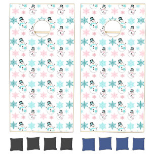 Snowmen and Snowflakes Christmas Cornhole Set