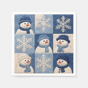 Snowmen and Snowflakes Quilt Pattern Napkins
