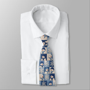 Snowmen and Snowflakes Quilt Pattern Neck Tie