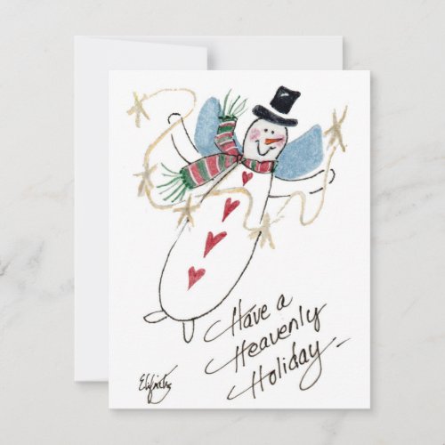 SnowMen can be Angels too Holiday Card