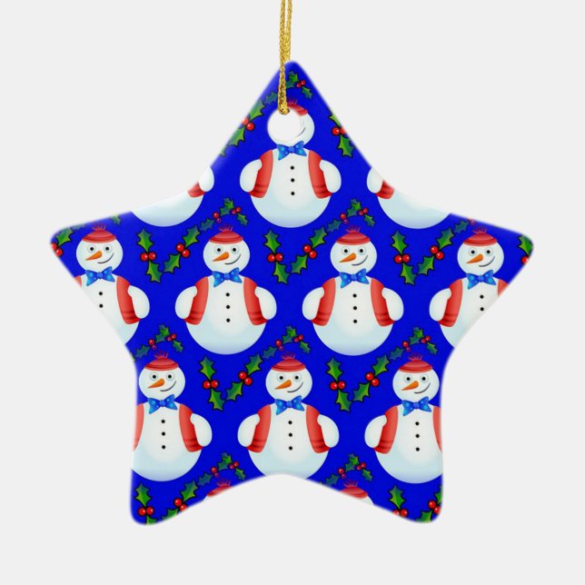 Snowmen Ceramic Ornament (Front)