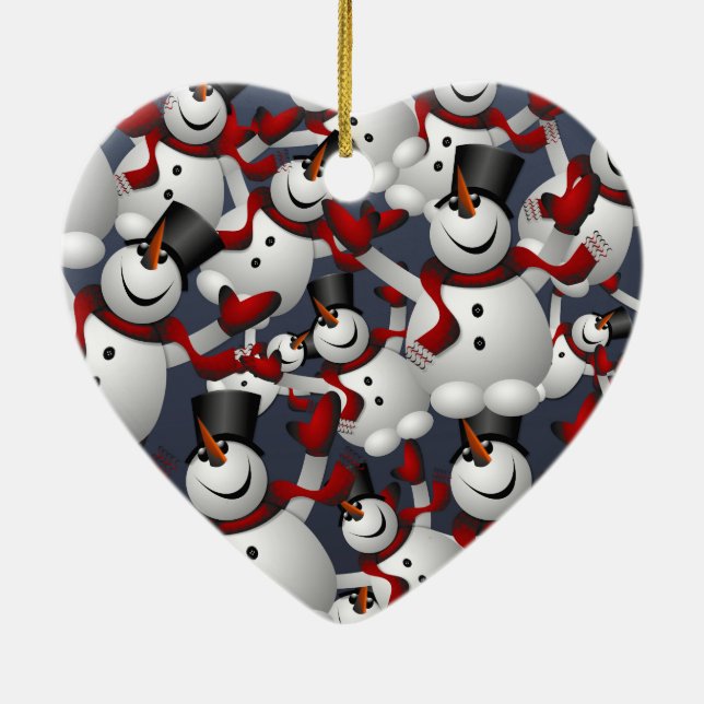 Snowmen Ceramic Ornament (Back)
