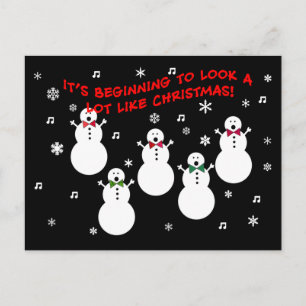 Snowmen Christmas Chorus Holiday Postcard