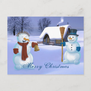 Snowmen Christmas Holiday Postcard