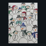 Snowmen christmas Ornament Hand Painted snowman Holiday Card<br><div class="desc">Unique hand painted art image on this Christmas 
stackable snowmen signed by the artist</div>